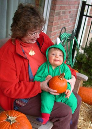 My mom with my son, Brandon