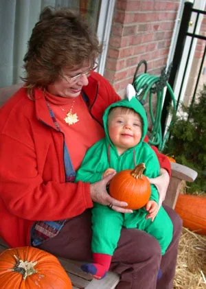 My mom with my son, Brandon