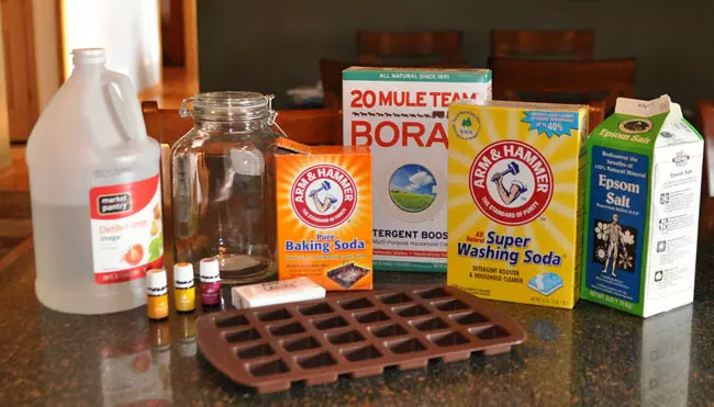 Photo of ingredients for making laundry soap
